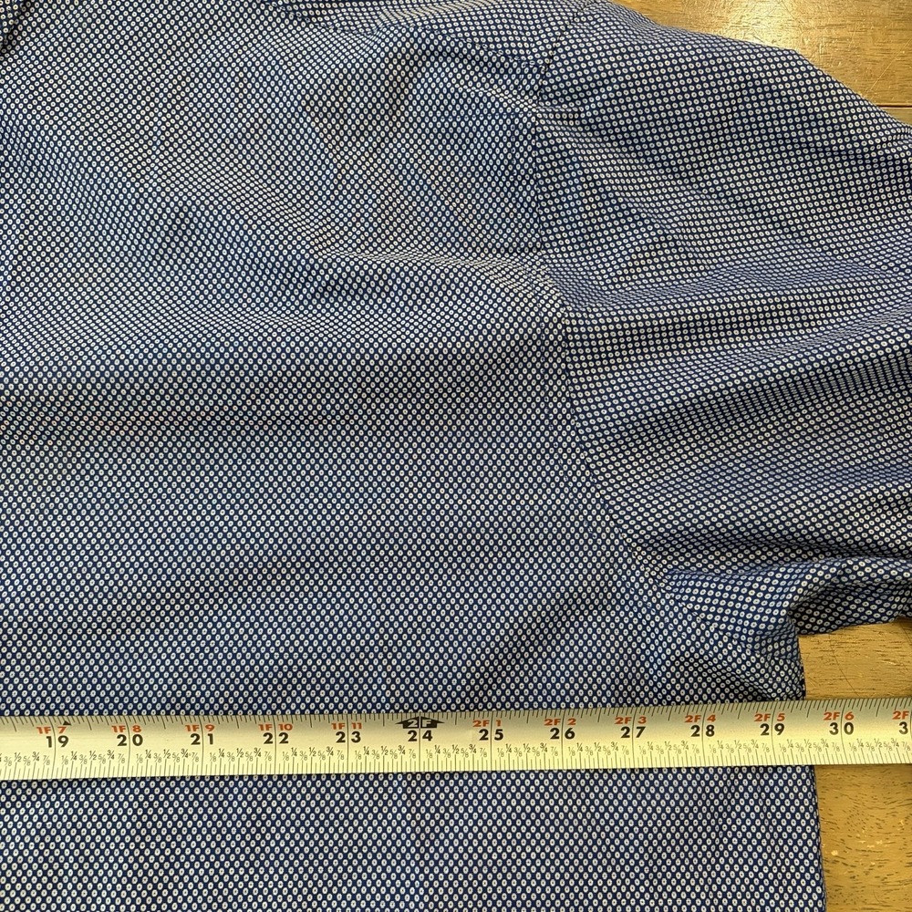 Canali Micro Print Men's 50 20.5 Modern Fit Blue Button Up Dress Shirt Exclusive - Picture 11 of 14